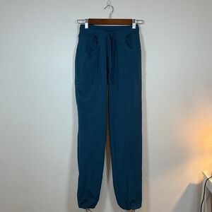 FIGS Scrub Pants Jogger Style Teal Blue XXS Polyester Spandex Style 1123A